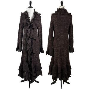 Pretty Angel Chocolate Ruffled Long Sleeve Dress